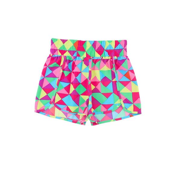 Azura Exchange  Multicolor Geometric High Waisted Athletic Shorts - Picture 11 of 15
